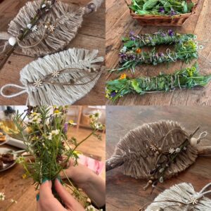 Maak je eigen krachtstok met macramé-veer & kruidenbundel